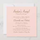 ピンクいかりバナーベビー航海のシャワー招待状 招待状 (裏面)