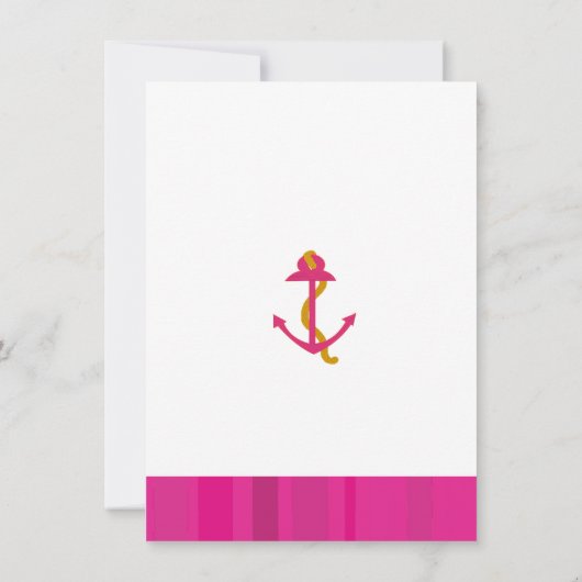 ピンクいかりブライダルシャワー招待 招待状 (裏面)