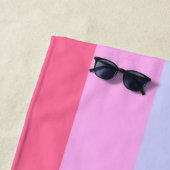 ピンクいかりモダン航海のストライプ名前をカスタムする ビーチタオル (インサイチュ)