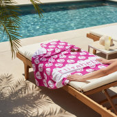 ピンクいかり パーソナライズされた ビーチタオル