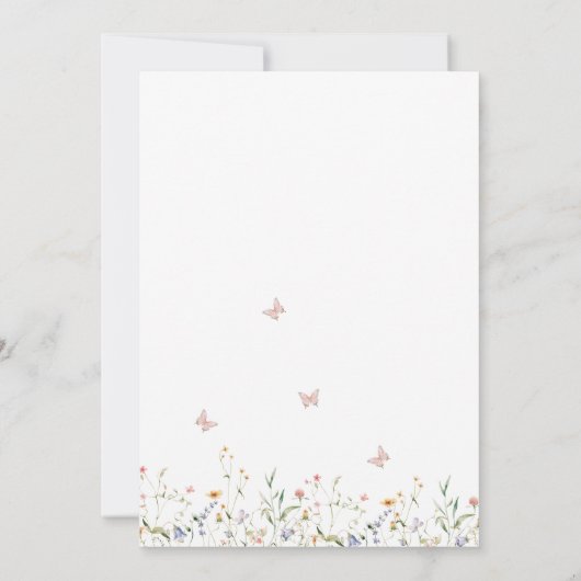 ピンクいくつかのバニーは1つの女の子の最初の誕生日を回している 招待状 (裏面)