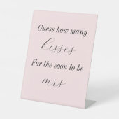 ピンクいくつのキスブライダルシャワーゲーム 台座サイン (正面)