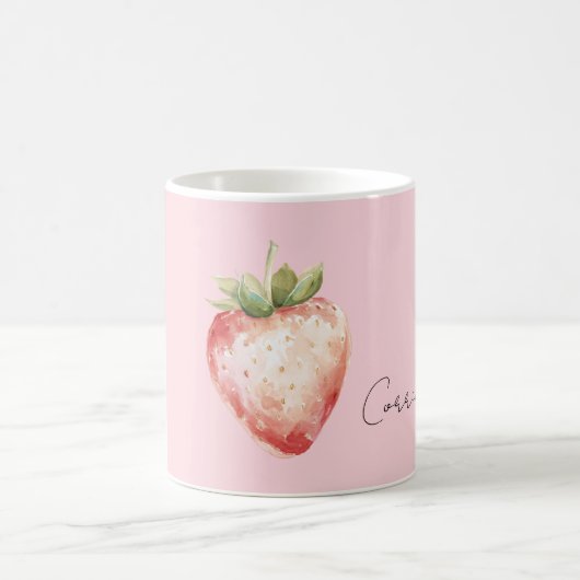 ピンクいちごフルーツ コーヒーマグカップ (中央)