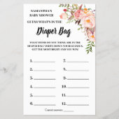 ピンクおむつシャワーバッグのゲームカードに何が チラシ (正面)