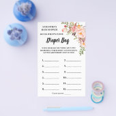 ピンクおむつシャワーバッグのゲームカードに何が チラシ (シングル)