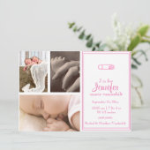 ピンクおむつピンベビー写真のお知らせ 案内状 (スタンド正面)