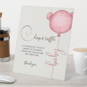 ピンクおむつラッフルバルーンベア 台座サイン (インサイチュ)