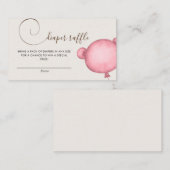 ピンクおむつラッフルバルーンベビーベビーガール エンクロージャーカード (正面/裏面)