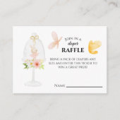 ピンクおむつラッフルベビーシャワーゲーム囲いカード エンクロージャーカード (正面)