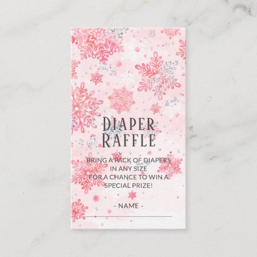 ピンクおむつラッフルベビー冷たいアウトサイドカード エンクロージャーカード (正面)