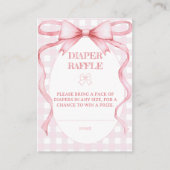 ピンクおむつラッフルリボンボウ水彩可愛い エンクロージャーカード (正面)
