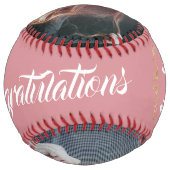 ピンクおめでとうございます卒業2写真 ソフトボール (裏面)