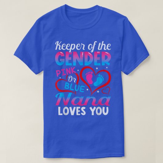 ピンクおもしろいかブルーのナナが愛するGender Reveal Cu Tシャツ (デザイン正面)