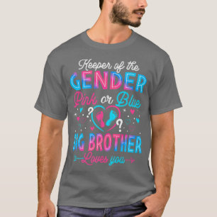 ピンクおもしろいかブルーのビッグブラザーがあなたを愛するジェンダー Tシャツ