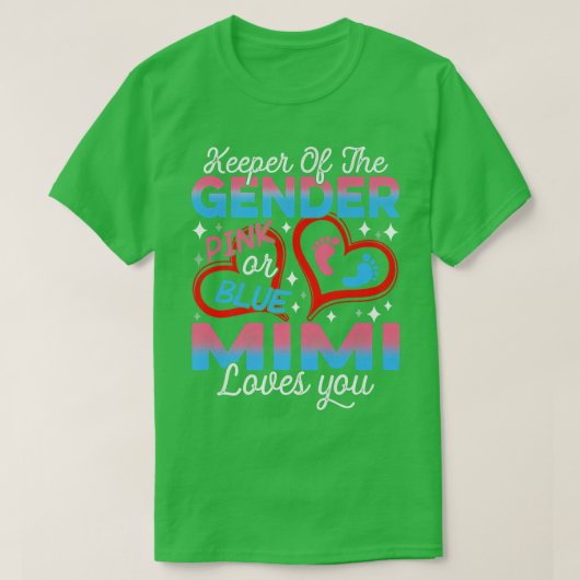 ピンクおもしろいかブルーのミミが愛するCuを明かす性別 Tシャツ (デザイン正面)