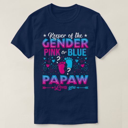 ピンクおもしろいかブルーのPapawが愛する性差別C Tシャツ (デザイン正面)