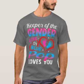 ピンクおもしろいかブルーポップ・アートのが愛する性別のカット Tシャツ
