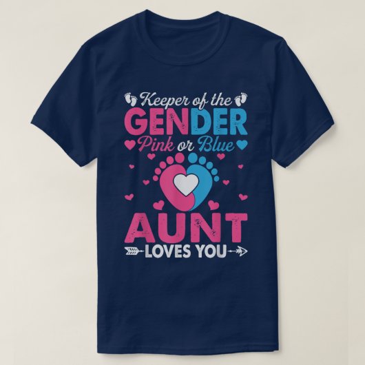ピンクおもしろいか青の叔母が愛する性別Cuを明かす Tシャツ (デザイン正面)
