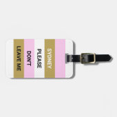 ピンクおもしろいと金ゴールドお願い離れだ ラゲッジタグ (正面横)