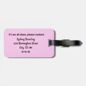 ピンクおもしろいと金ゴールドお願い離れだ ラゲッジタグ (裏面横)