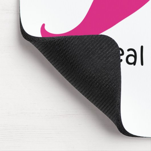 ピンクおもしろいと黒の女実在の口ひげ マウスパッド (コーナー)