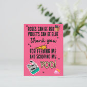 ピンクおもしろいのかわいい母の日の猫 ポストカード (スタンド正面)