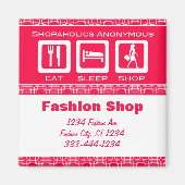 ピンクおもしろいのショップ食べの睡眠ショッププロモーション マグネット (正面)