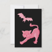 ピンクおもしろいのハロウィーンの誕生日だ。カスタム サンキューカード (裏面)