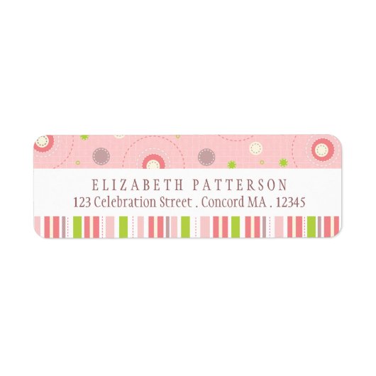 ピンクおもしろいのパターン差出人住所ラベル ラベル (正面)