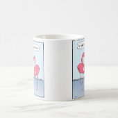 ピンクおもしろいのフラミンゴの漫画 |ユーモアのあるノベルティ コーヒーマグカップ (中央)