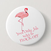 ピンクおもしろいのフラミンゴの群れのことわざ 缶バッジ (正面)