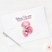 ピンクおもしろいのフラミンゴの贈り物 スクエアシール (封筒)