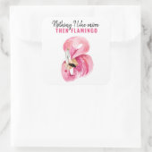 ピンクおもしろいのフラミンゴの贈り物 スクエアシール (バッグ)