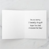 ピンクおもしろいのベレーテッド誕生日ウィッシュカード カード (内部)