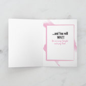 ピンクおもしろいのボクシング手袋が乳がんカードと戦う カード (内部)