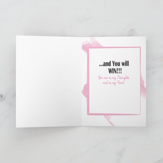 ピンクおもしろいのボクシング手袋が乳がんカードと戦う カード (内部)