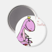 ピンクおもしろいの恐竜TeaRexの写真 マグネット (正面/裏面)