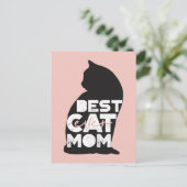 ピンクおもしろいの母の日の猫のマ最高のーム シーズンポストカード (スタンド正面)