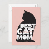 ピンクおもしろいの母の日の猫のマ最高のーム シーズンポストカード (正面/裏面)