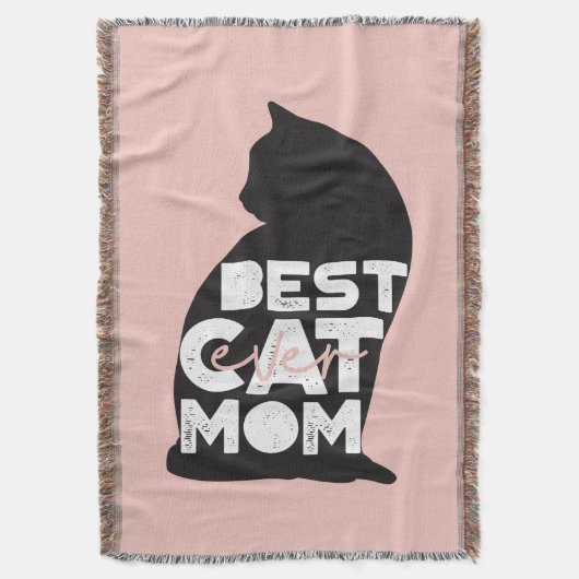 ピンクおもしろいの母の日の猫のマ最高のーム スローブランケット (正面縦)