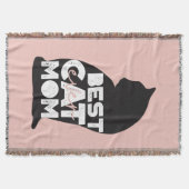 ピンクおもしろいの母の日の猫のマ最高のーム スローブランケット (正面)