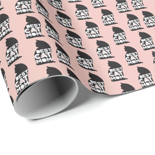 ピンクおもしろいの母の日の猫のマ最高のーム ラッピングペーパー (ロールコーナー)