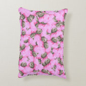 ピンクおもしろいの猫パターン アクセントクッション (裏面(縦))