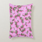 ピンクおもしろいの猫パターン アクセントクッション (正面(垂直))