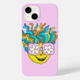 ピンクおもしろいの眼鏡を使った笑顔のキャラクターカラフル Case-Mate iPhone 14ケース