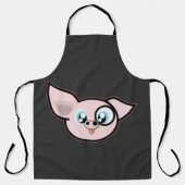 ピンクおもしろいの豚の頭 エプロン (正面)