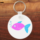 ピンクおもしろいの魚 キーホルダー (正面)