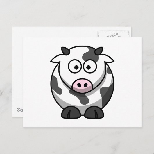 ピンクおもしろいの鼻マンガ牛のファーム動物 ポストカード (正面/裏面)