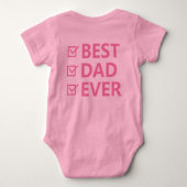 ピンクおもしろいの「父の日」の子供 ベビーボディスーツ (裏面)