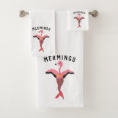 ピンクおもしろいのMermingo Flamingoマーメイドマッチング バスタオルセット (インサイチュ)